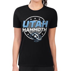 Utah Mammoth - G-III 4Her by Carl Banks Women's Super-Slim Lightweight Pinstripe Circle Graphic T-Shirt Black