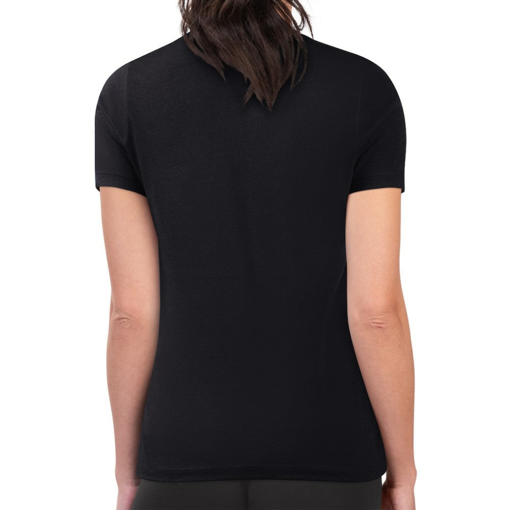 San Jose Sharks - G-III 4Her by Carl Banks Women's Super-Slim Lightweight Pinstripe Circle Graphic T-Shirt Black