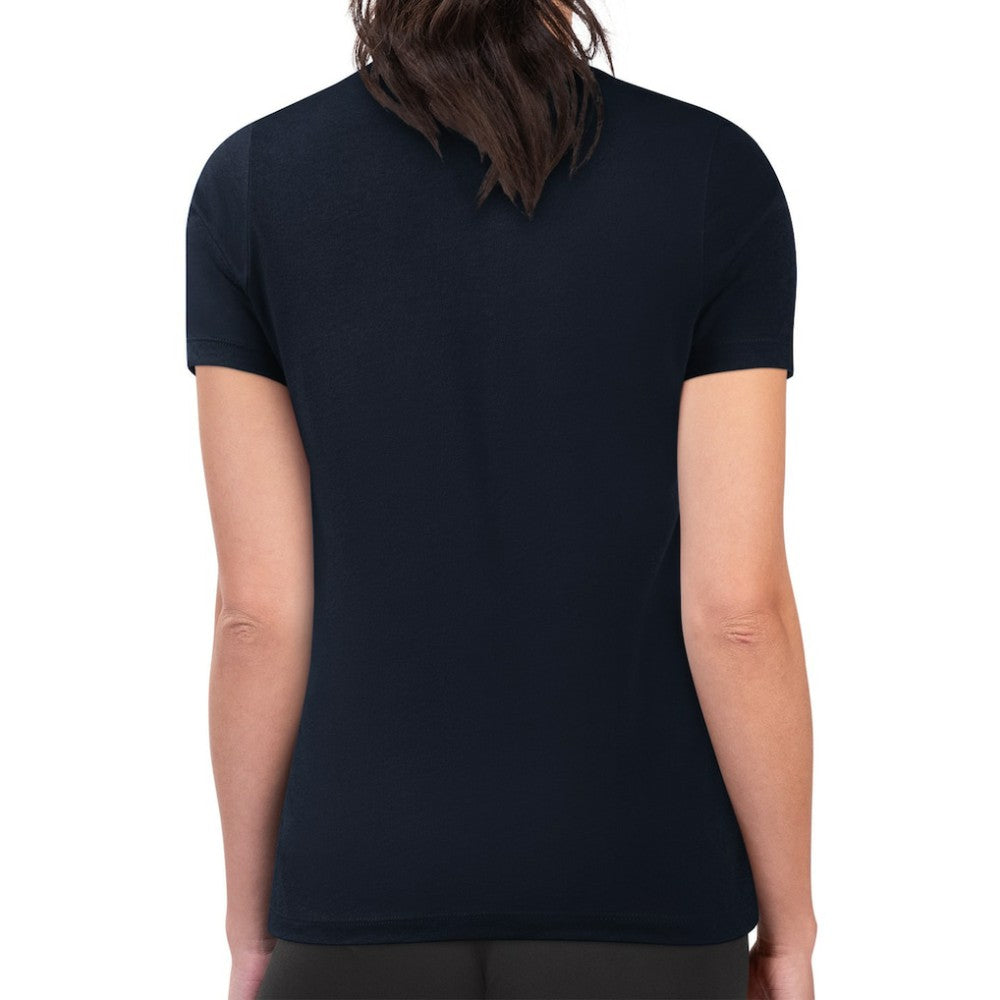 Nashville Predators - G-III 4Her by Carl Banks Women's Super-Slim Lightweight Pinstripe Circle Graphic T-Shirt Navy