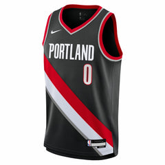 Nike - Damian Lillard Portland Trail Blazers Youth Swingman Jersey - Icon Edition - Black