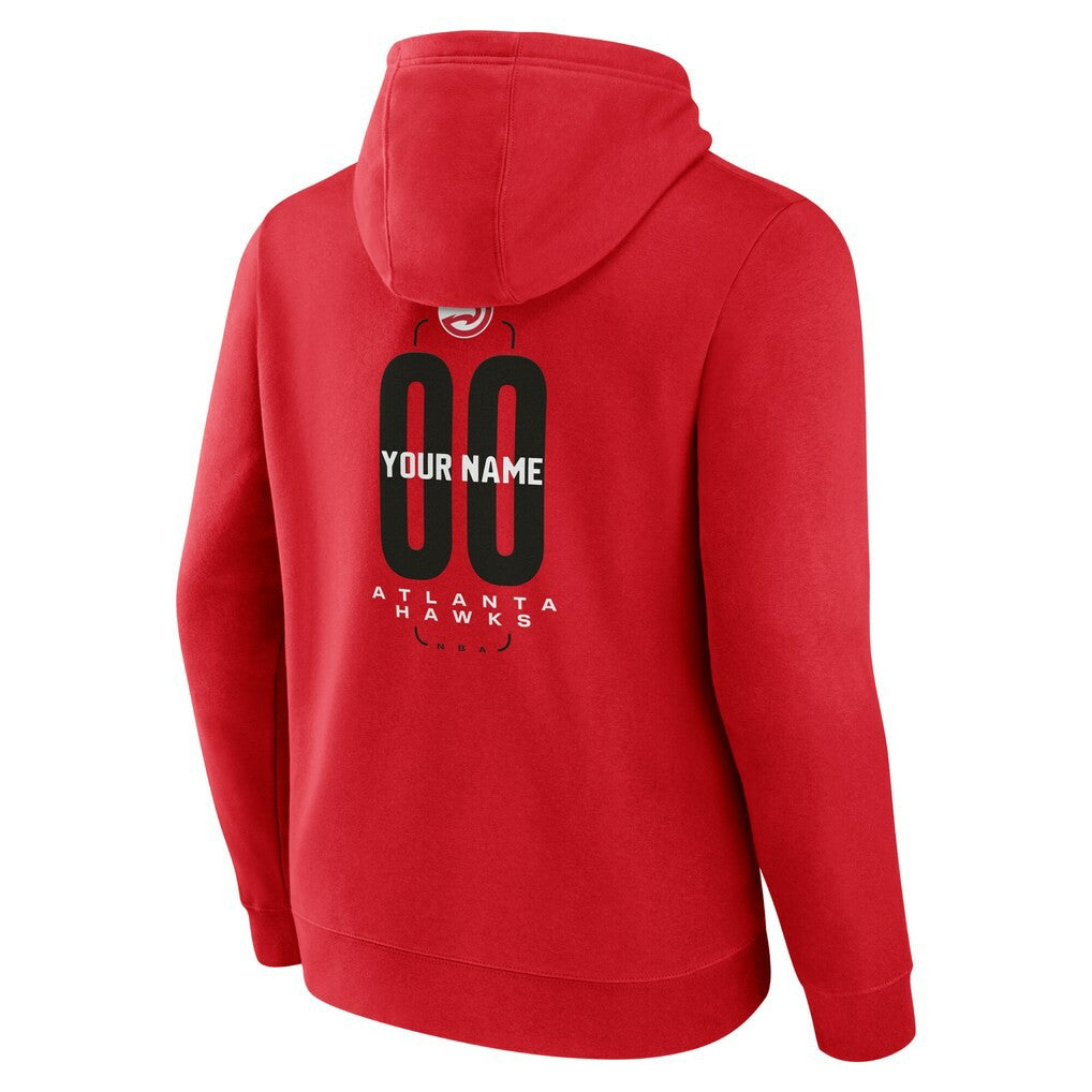NBA - Atlanta Hawks Center Court Name & Number Custom Hoodie - Red