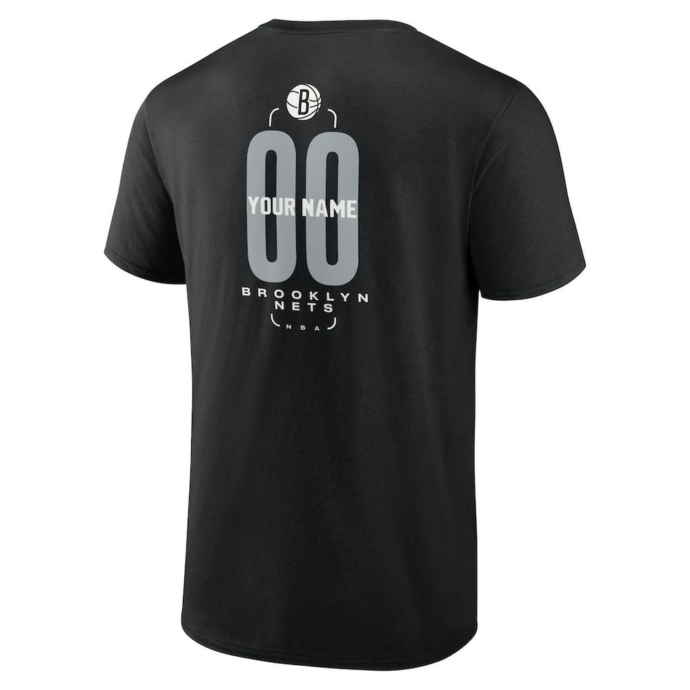 NBA - Brooklyn Nets Center Court Name & Number Custom T-Shirt - Black