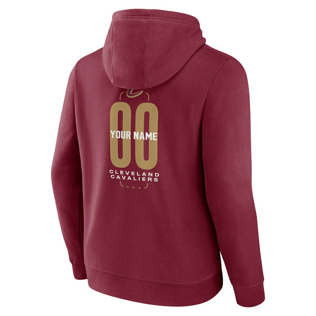 NBA - Cleveland Cavaliers Center Court Name & Number Custom Hoodie - Wine