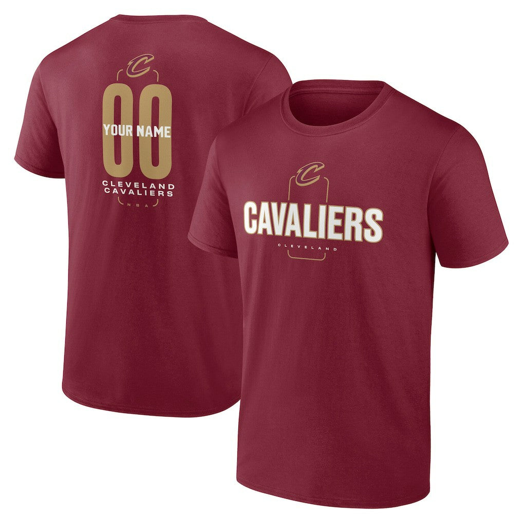 NBA - Cleveland Cavaliers Center Court Name & Number Custom T-Shirt - Wine
