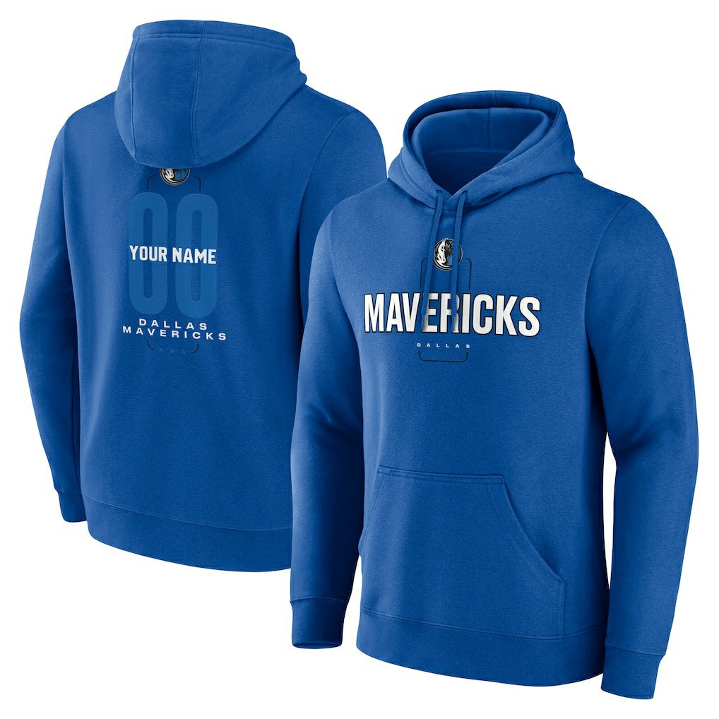 NBA - Dallas Mavericks Center Court Name & Number Custom Hoodie - Blue