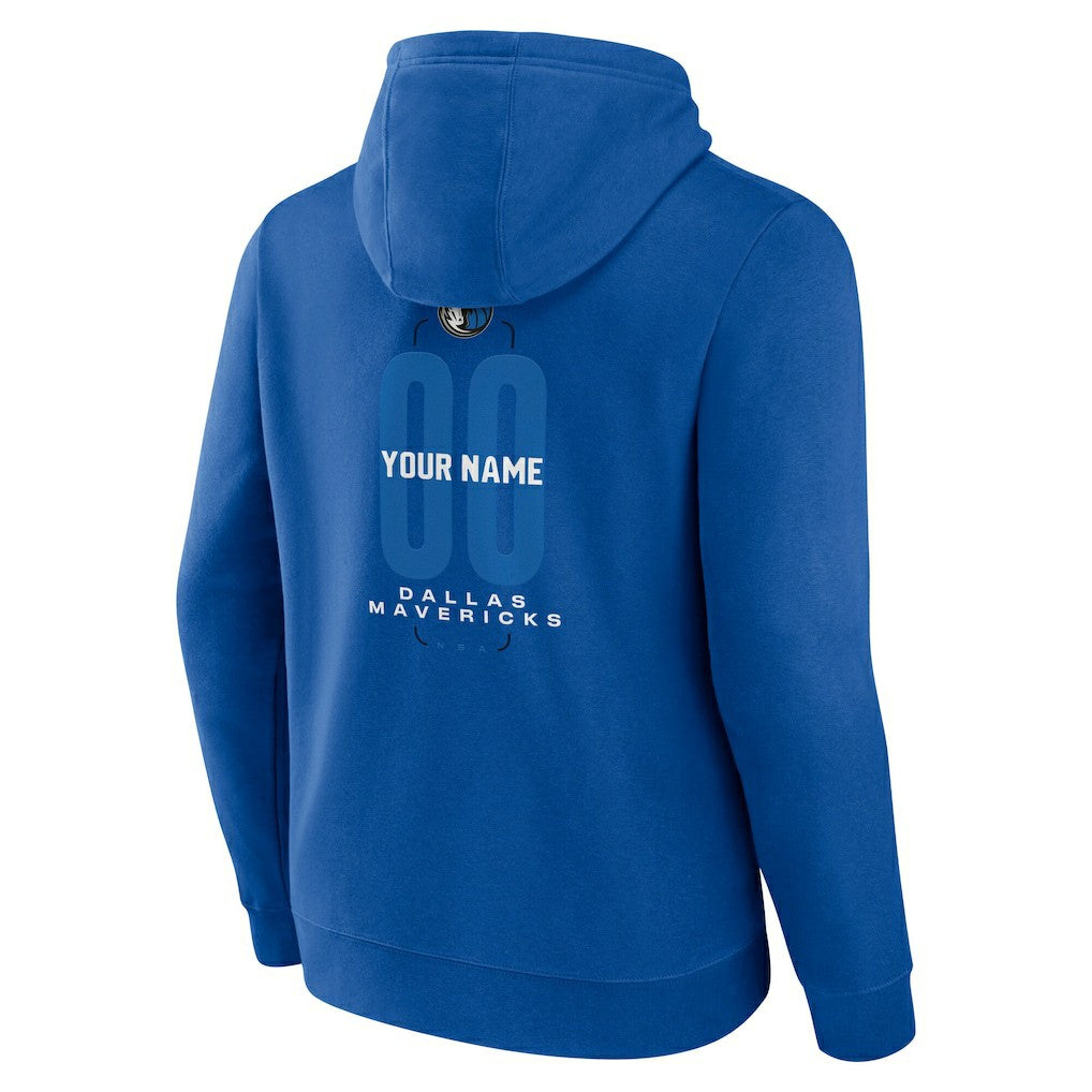 NBA - Dallas Mavericks Center Court Name & Number Custom Hoodie - Blue