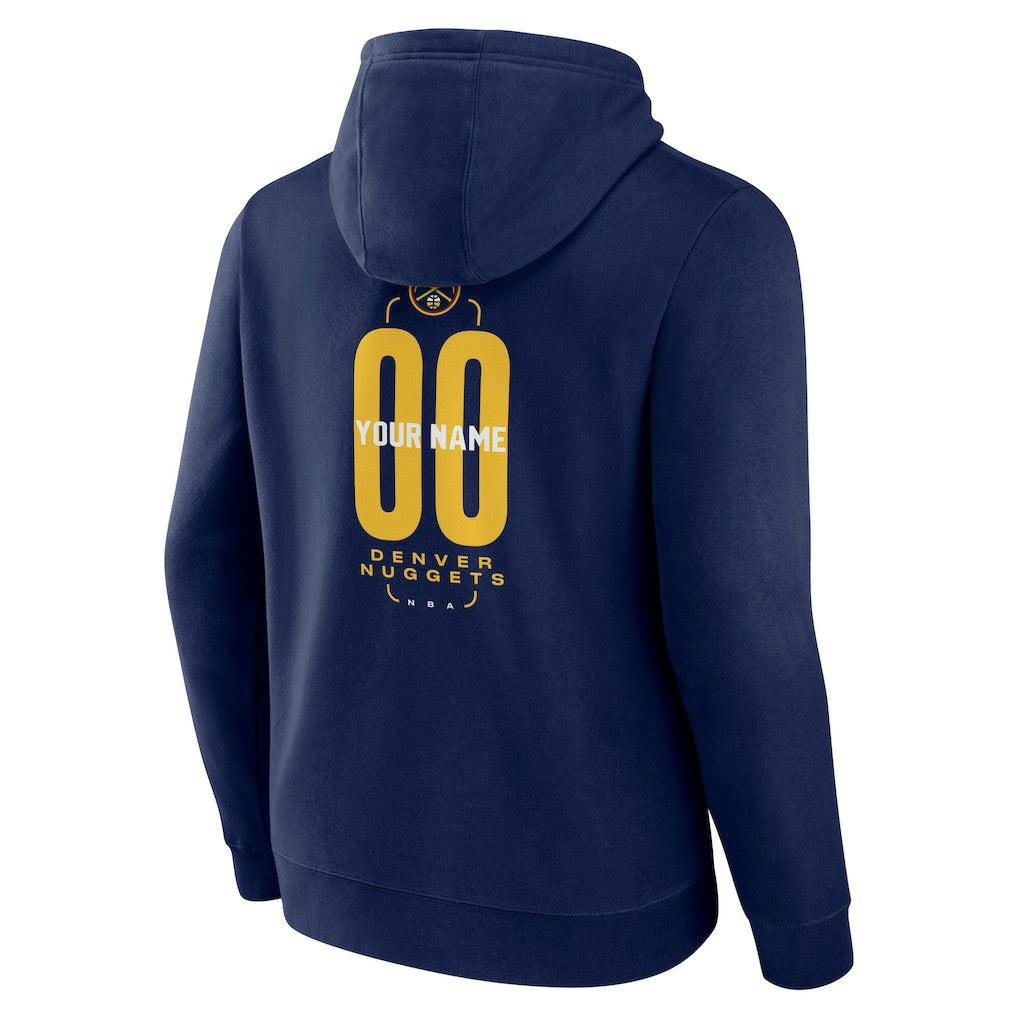 NBA - Denver Nuggets Center Court Name & Number Custom Hoodie - Navy
