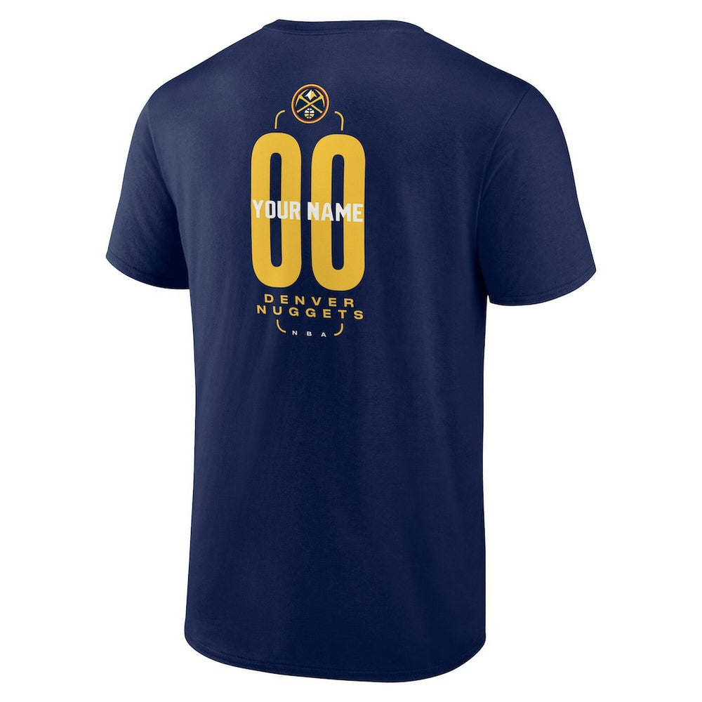 NBA - Denver Nuggets Center Court Name & Number Custom T-Shirt - Navy