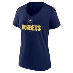 NBA - Denver Nuggets Women's Center Court Name & Number Custom V-Neck T-Shirt - Navy