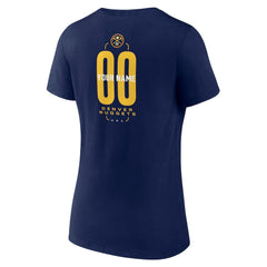 NBA - Denver Nuggets Women's Center Court Name & Number Custom V-Neck T-Shirt - Navy