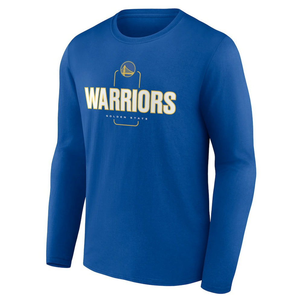 NBA - Golden State Warriors Center Court Name & Number Custom Long Sleeve T-Shirt - Royal