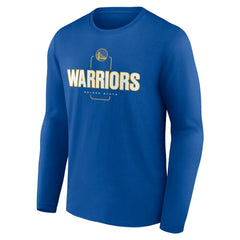 NBA - Golden State Warriors Center Court Name & Number Custom Long Sleeve T-Shirt - Royal