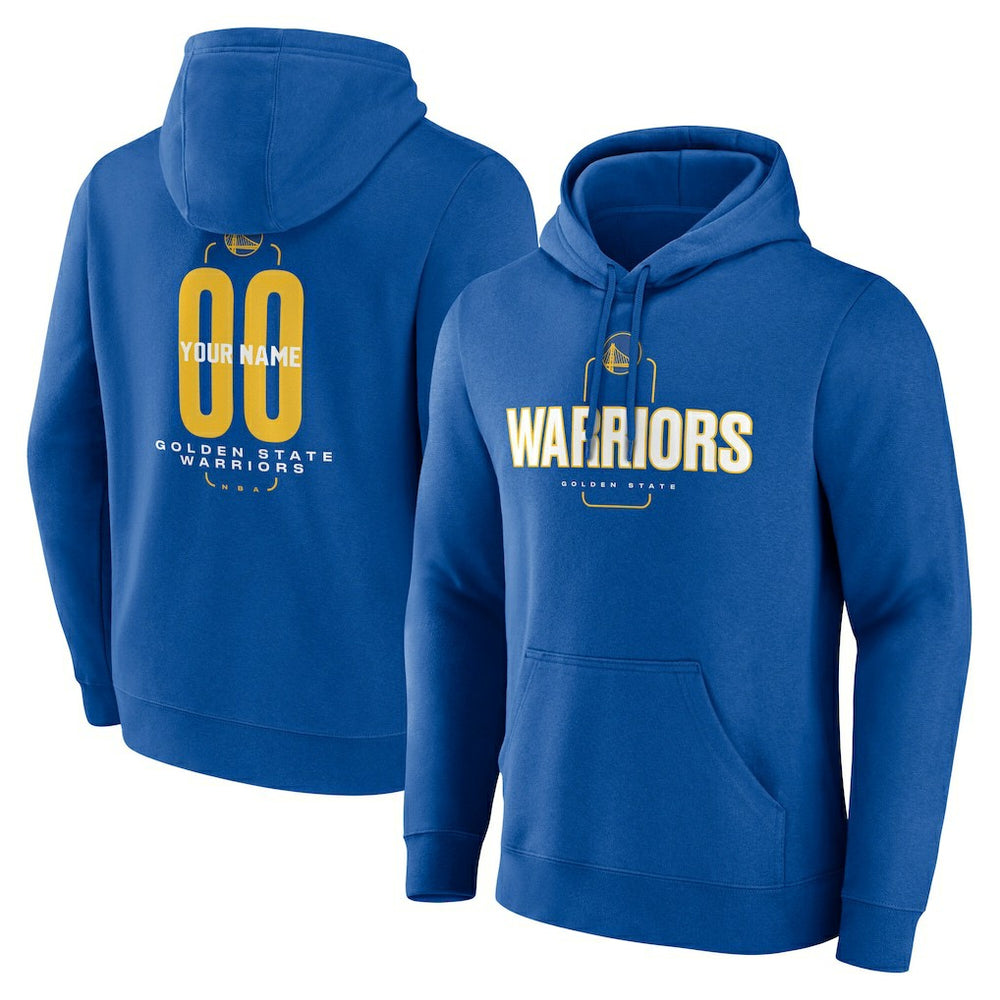NBA - Golden State Warriors Center Court Name & Number Custom Hoodie - Royal