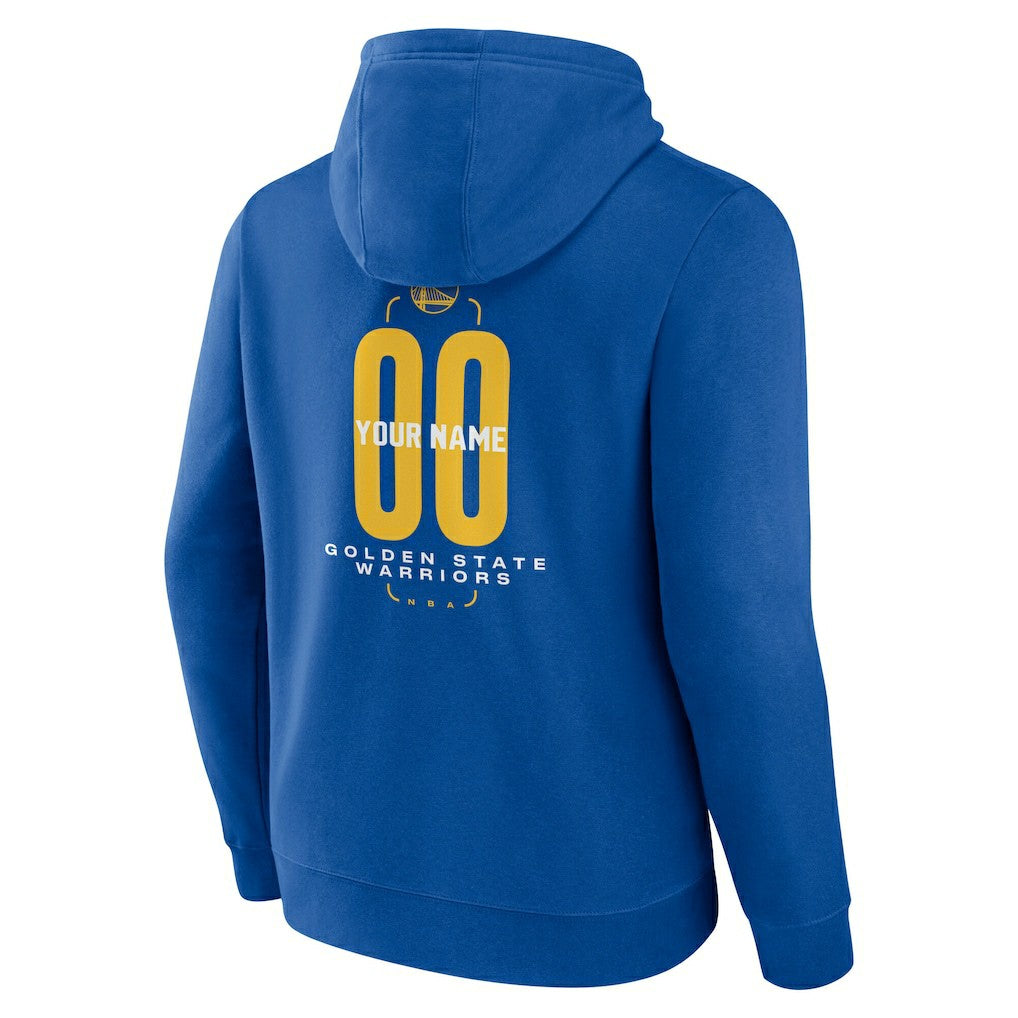 NBA - Golden State Warriors Center Court Name & Number Custom Hoodie - Royal