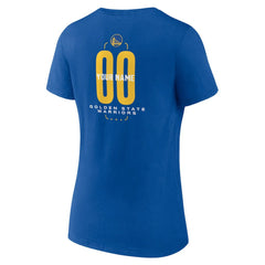 NBA - Golden State Warriors Women's Center Court Name & Number Custom V-Neck T-Shirt - Royal