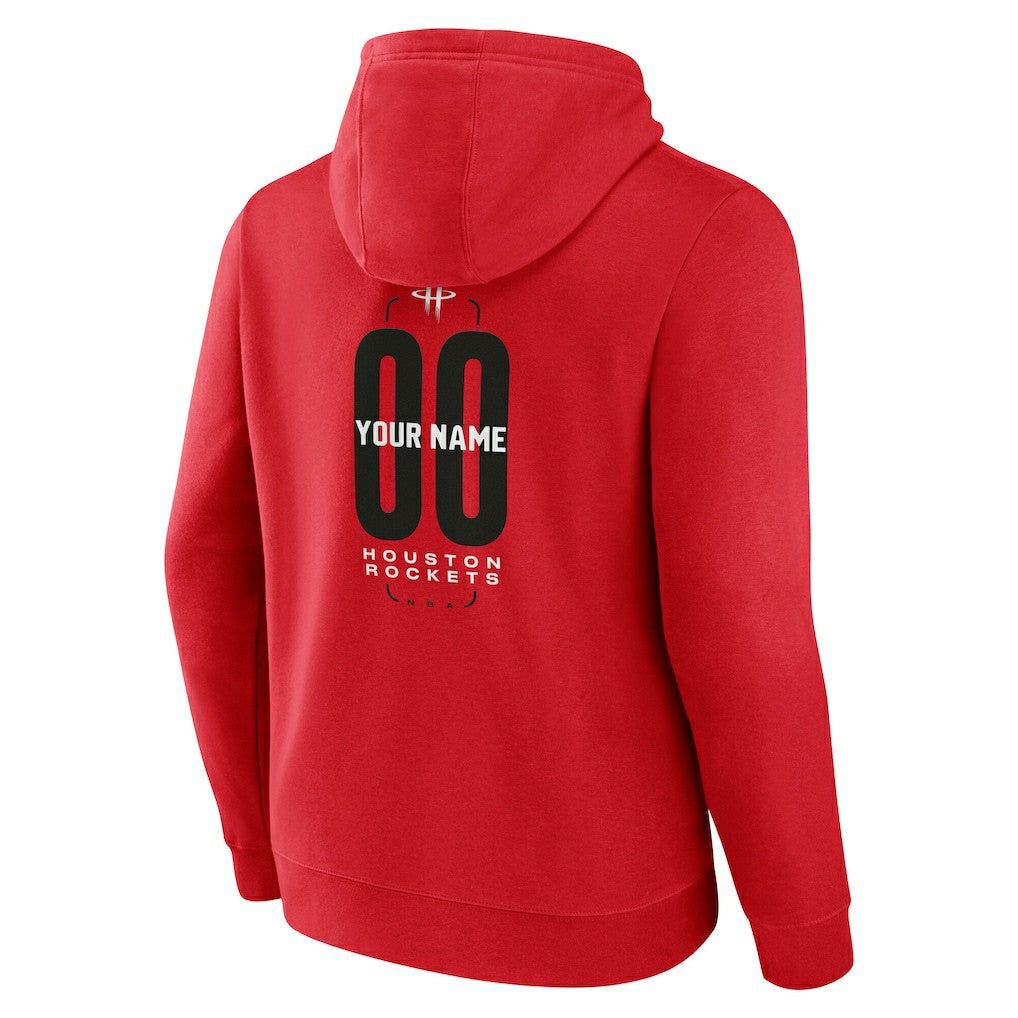 NBA - Houston Rockets Center Court Name & Number Custom Hoodie - Red