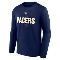 NBA - Indiana Pacers Center Court Name & Number Custom Long Sleeve T-Shirt - Navy