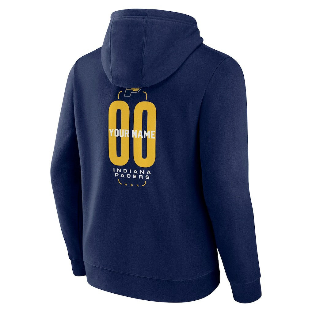 NBA - Indiana Pacers Center Court Name & Number Custom Hoodie - Navy