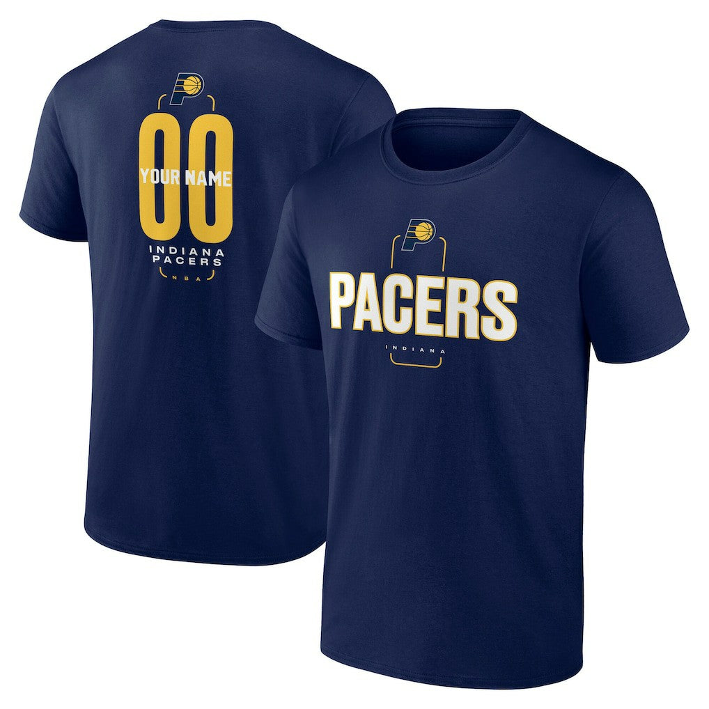 NBA - Indiana Pacers Center Court Name & Number Custom T-Shirt - Navy