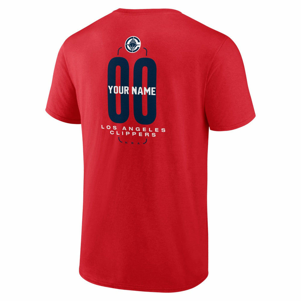 NBA - LA Clippers Center Court Name & Number Custom T-Shirt - Red