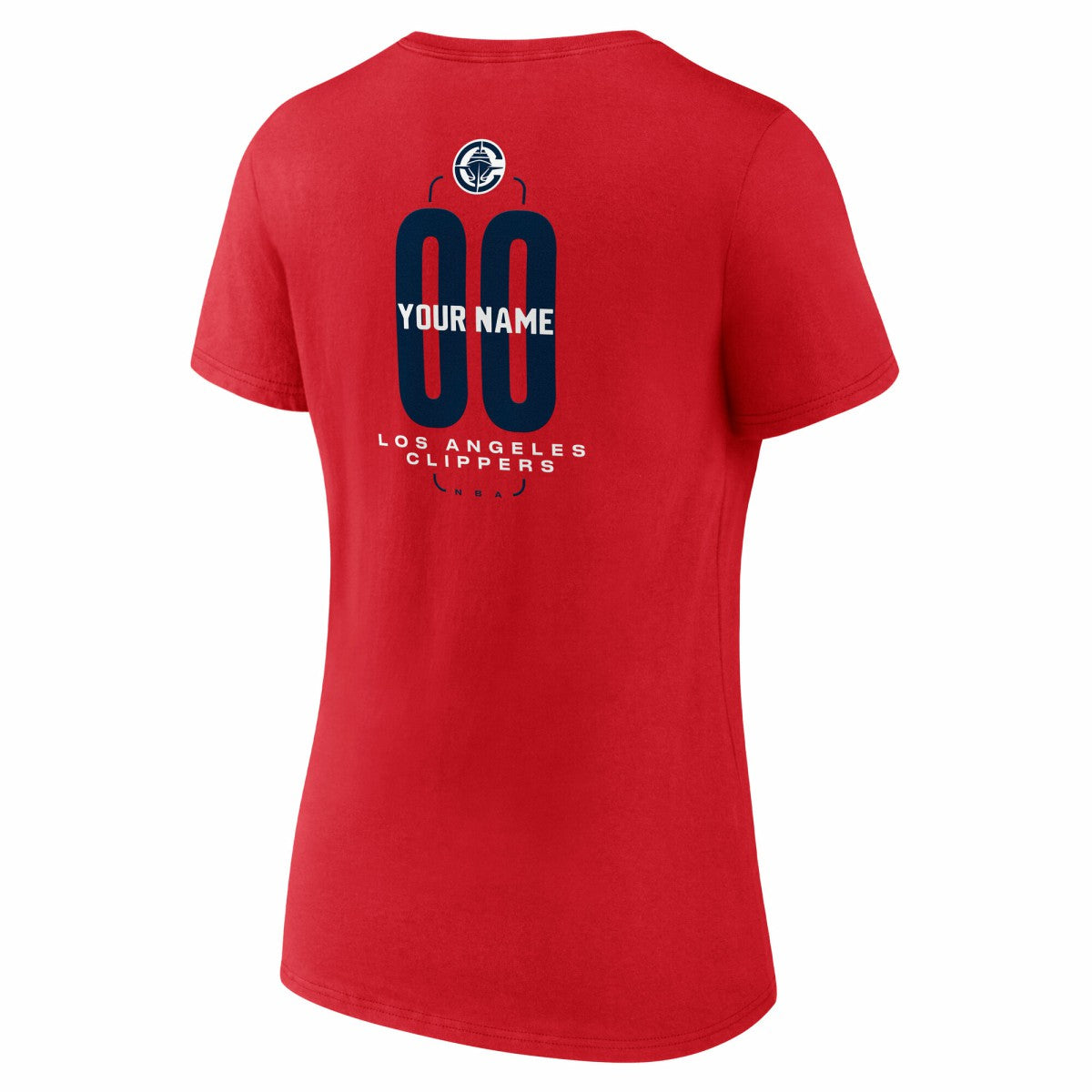 NBA - LA Clippers Women's Center Court Name & Number Custom V-Neck T-Shirt - Red
