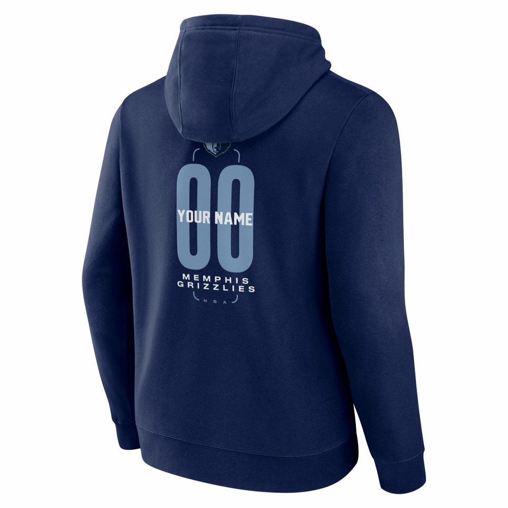 NBA - Memphis Grizzlies Center Court Name & Number Custom Hoodie - Navy