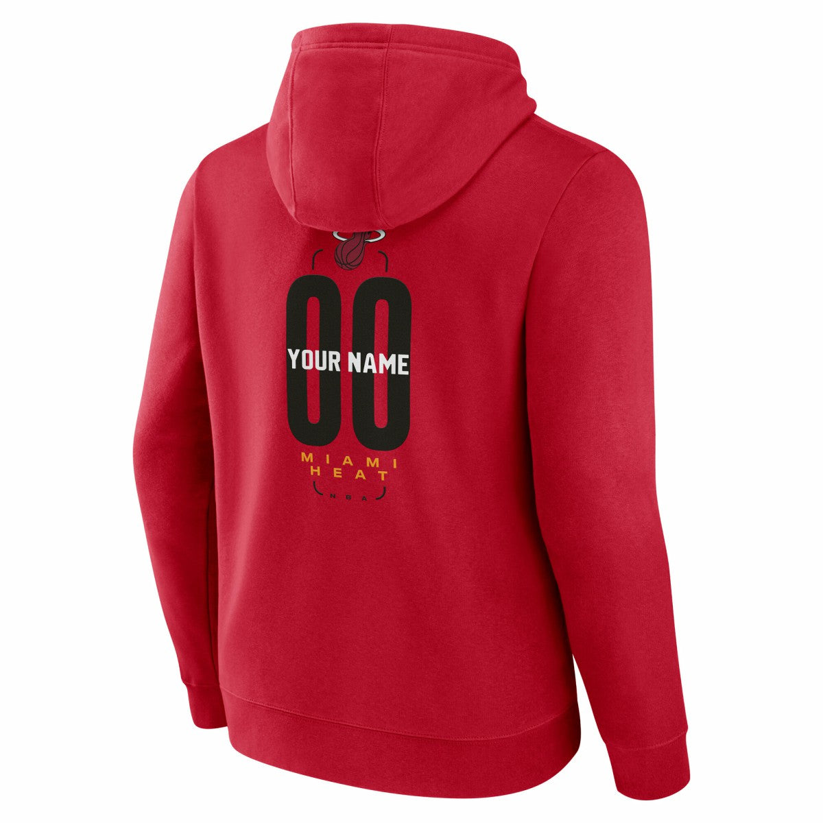 NBA - Miami Heat Center Court Name & Number Custom Hoodie - Red