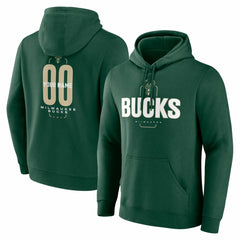 NBA - Milwaukee Bucks Center Court Name & Number Custom Hoodie - Hunter Green