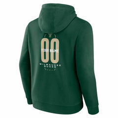 NBA - Milwaukee Bucks Center Court Name & Number Custom Hoodie - Hunter Green