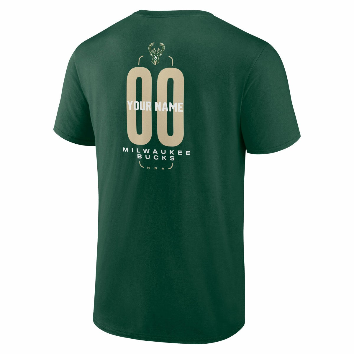 NBA - Milwaukee Bucks Center Court Name & Number Custom T-Shirt - Hunter Green