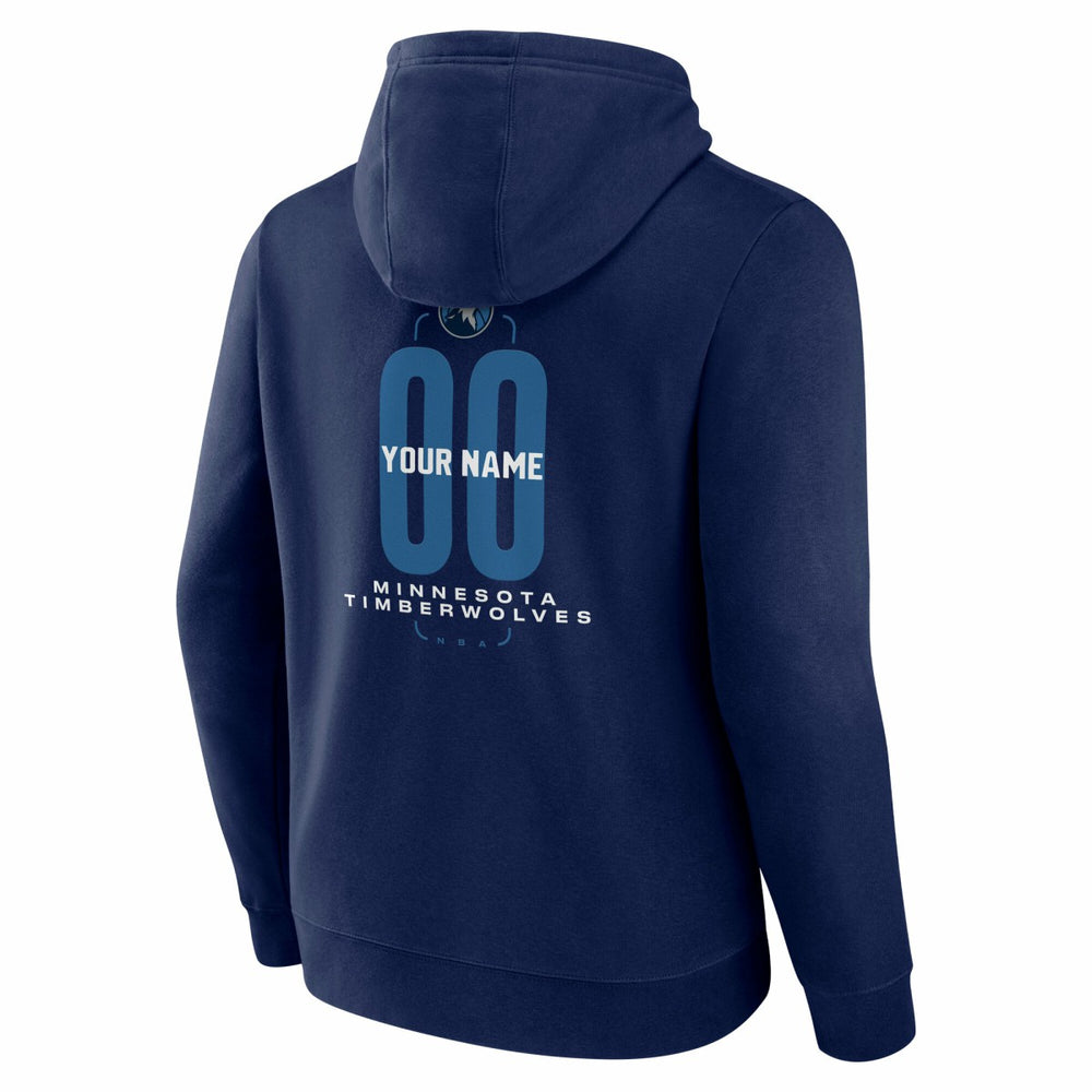 NBA - Minnesota Timberwolves Center Court Name & Number Custom Hoodie - Navy