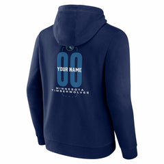 NBA - Minnesota Timberwolves Center Court Name & Number Custom Hoodie - Navy