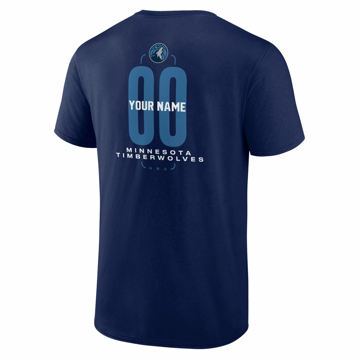 NBA - Minnesota Timberwolves Center Court Name & Number Custom T-Shirt - Navy