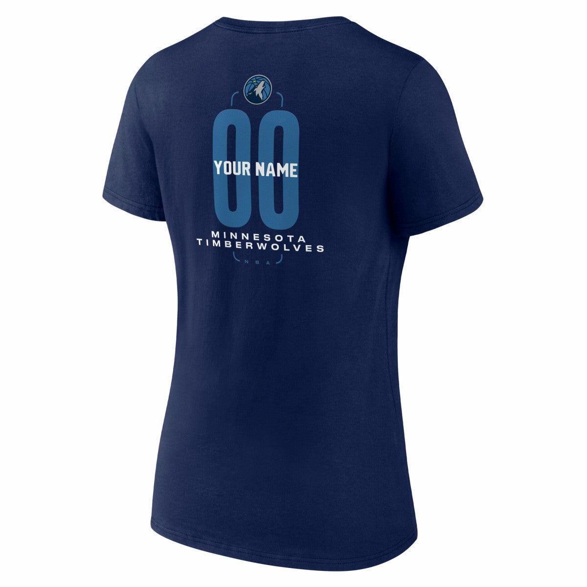NBA - Minnesota Timberwolves Women's Center Court Name & Number Custom V-Neck T-Shirt - Navy