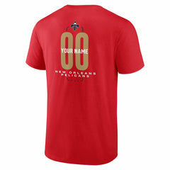 NBA - New Orleans Pelicans Center Court Name & Number Custom T-Shirt - Red