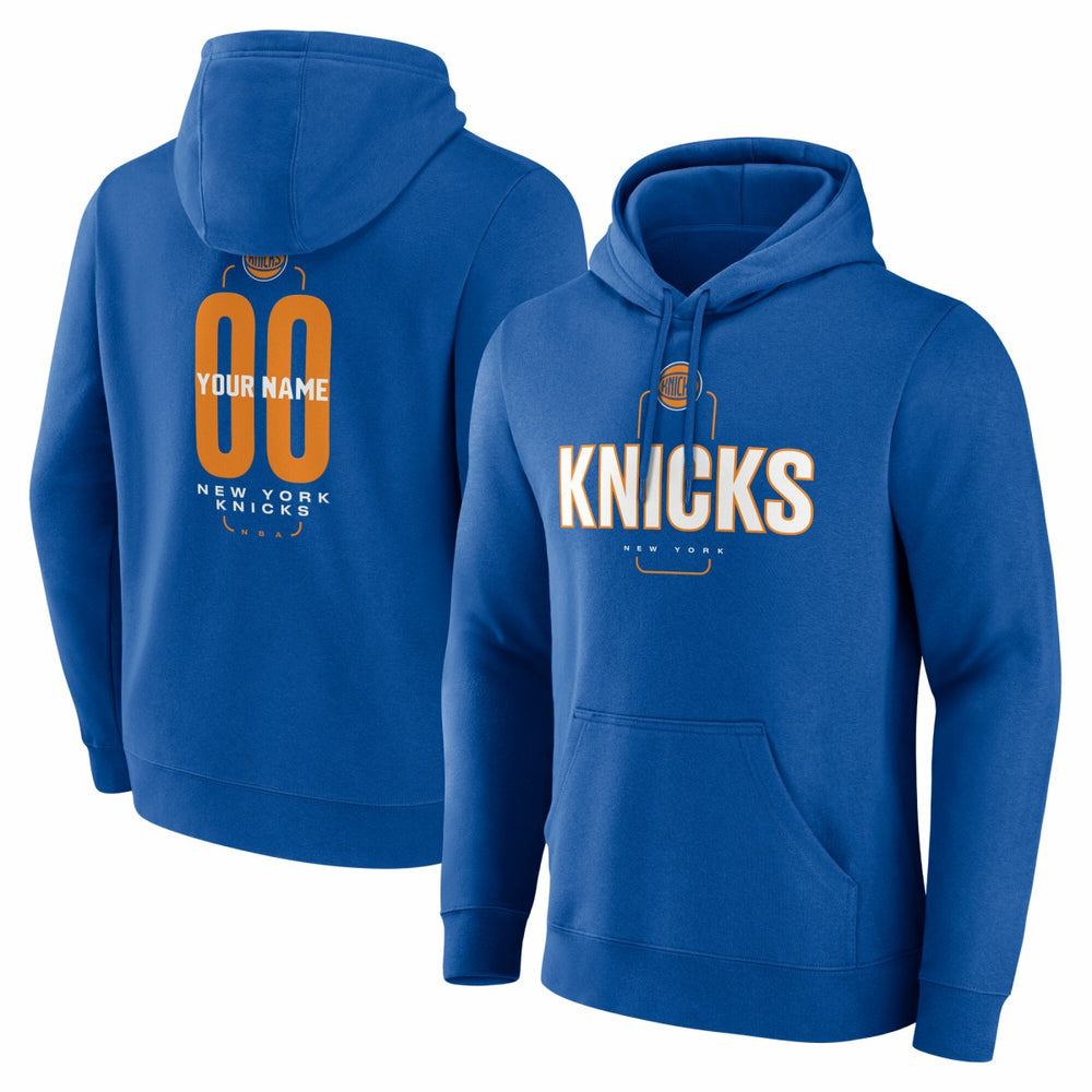 NBA - New York Knicks Center Court Name & Number Custom Hoodie - Blue