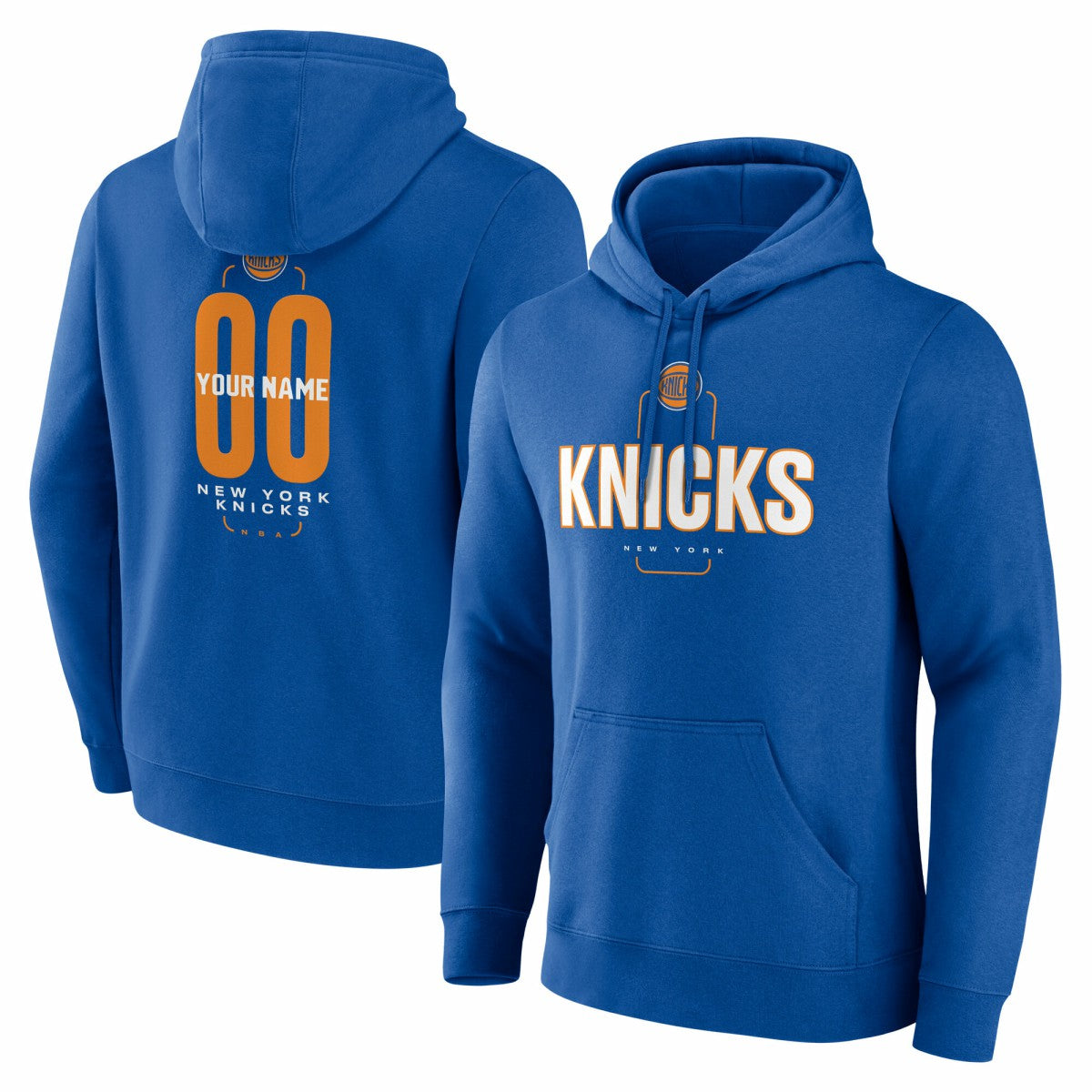 NBA - New York Knicks Center Court Name & Number Custom Hoodie - Blue