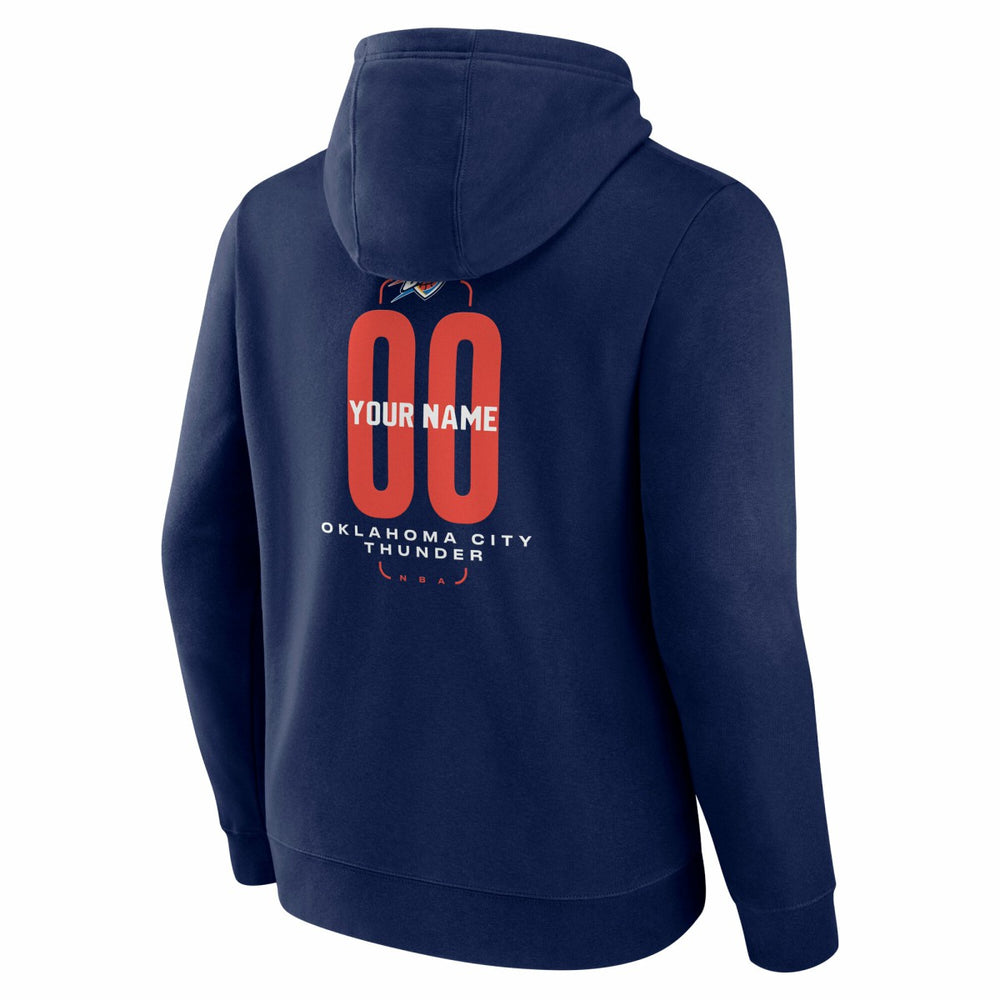NBA - Oklahoma City Thunder Center Court Name & Number Custom Hoodie - Navy
