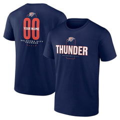 NBA - Oklahoma City Thunder Center Court Name & Number Custom T-Shirt - Navy