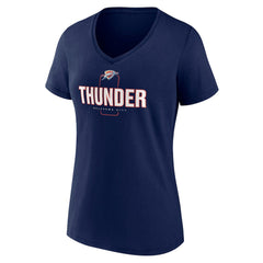 NBA - Oklahoma City Thunder Women's Center Court Name & Number Custom V-Neck T-Shirt - Navy