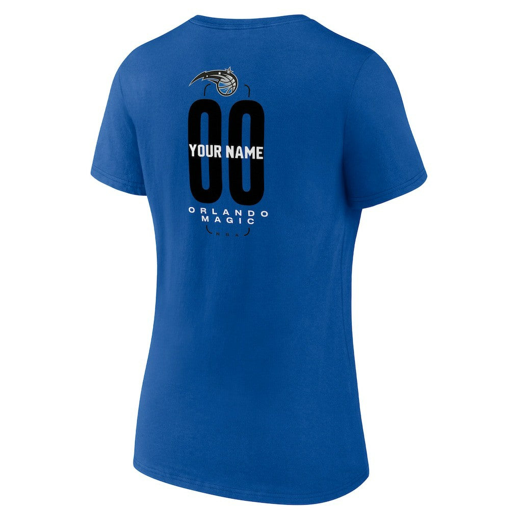 NBA - Orlando Magic Women's Center Court Name & Number Custom V-Neck T-Shirt - Blue