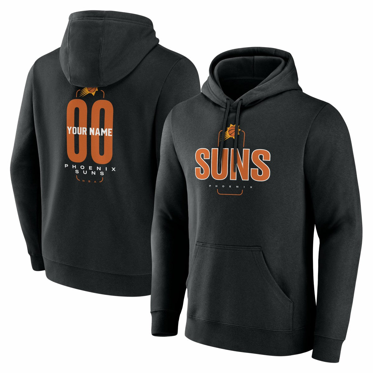 NBA - Phoenix Suns Center Court Name & Number Custom Hoodie - Black