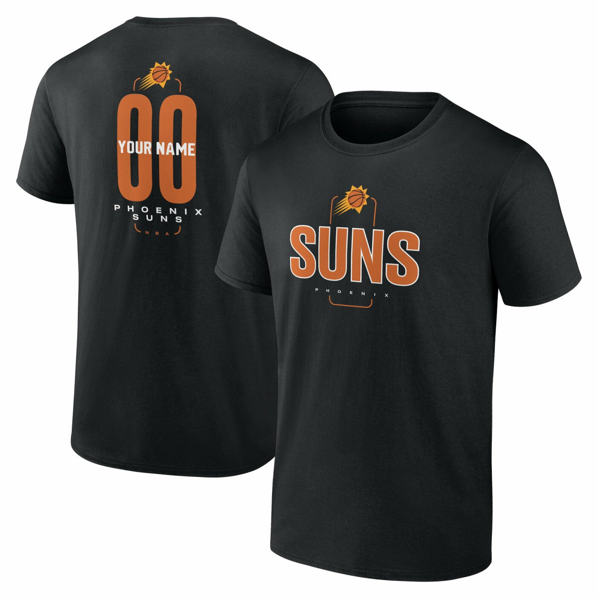 NBA - Phoenix Suns Center Court Name & Number Custom T-Shirt - Black