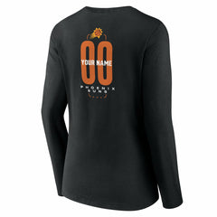 NBA - Phoenix Suns Women's Center Court Name & Number Custom Long Sleeve V-Neck T-Shirt - Black