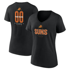 NBA - Phoenix Suns Women's Center Court Name & Number Custom V-Neck T-Shirt - Black