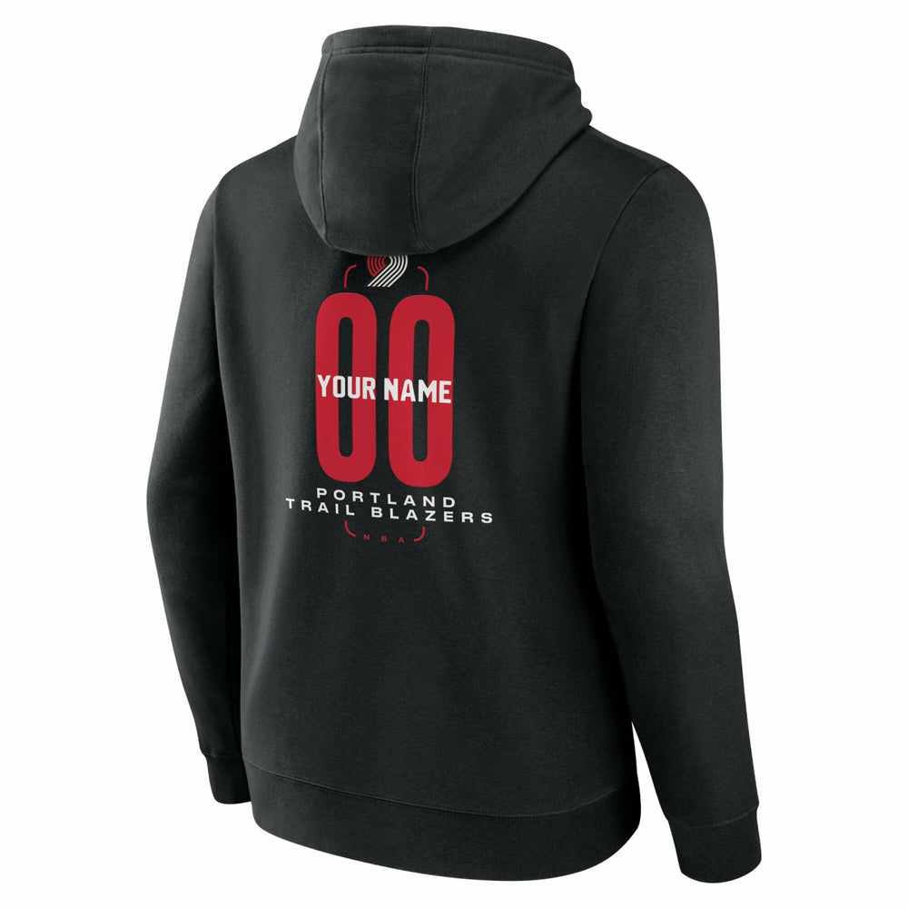 NBA - Portland Trail Blazers Center Court Name & Number Custom Hoodie - Black
