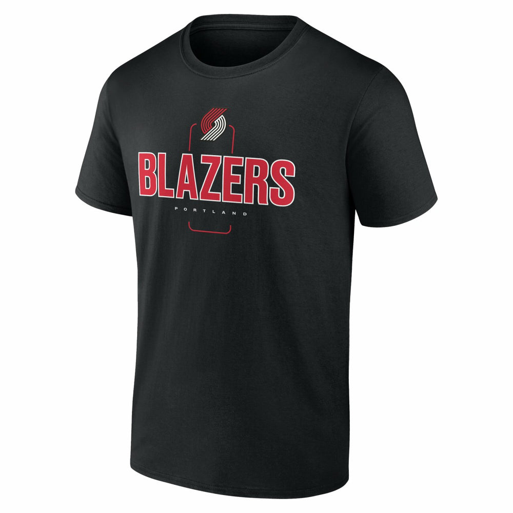 NBA - Portland Trail Blazers Center Court Name & Number Custom T-Shirt - Black