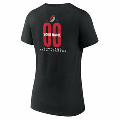NBA - Portland Trail Blazers Women's Center Court Name & Number Custom V-Neck T-Shirt - Black