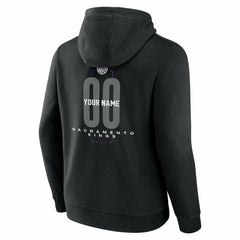 NBA - Sacramento Kings Center Court Name & Number Custom Hoodie - Black