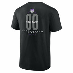 NBA - Sacramento Kings Center Court Name & Number Custom T-Shirt - Black
